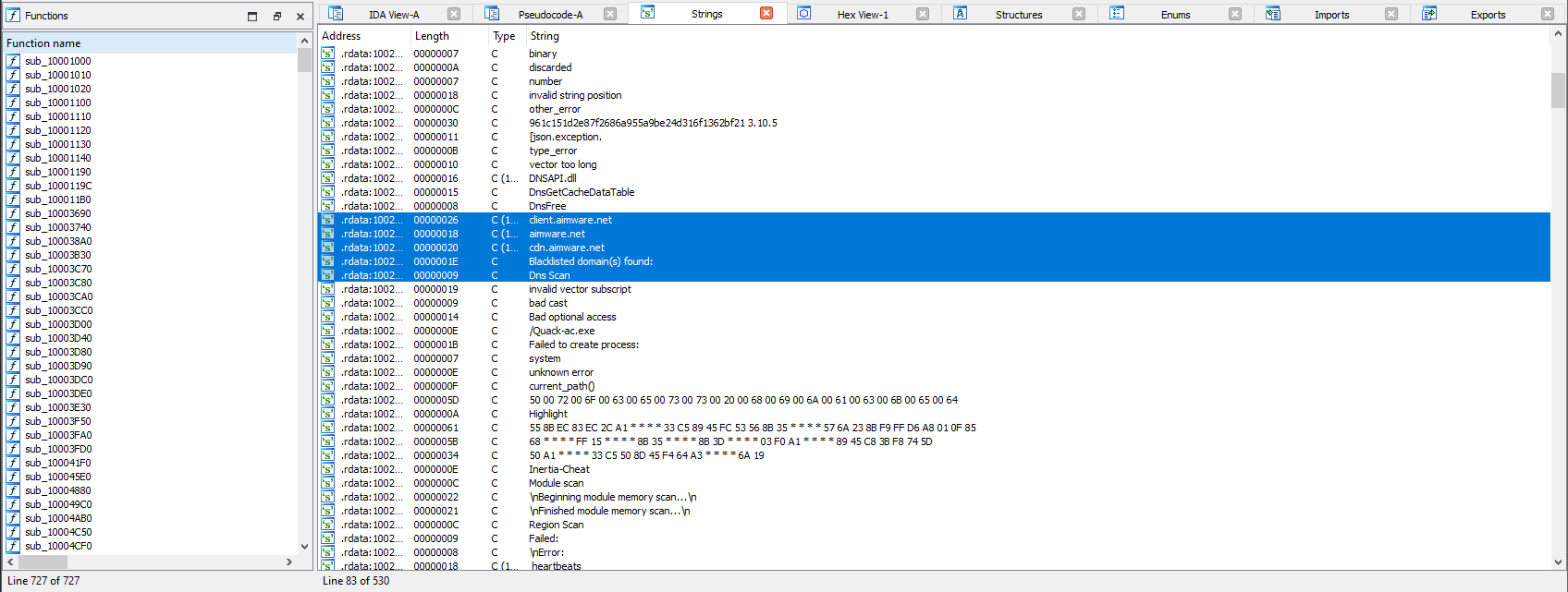 Черный список доменов в Quack-internal.dll Черный список доменов в Quack-internal.dll