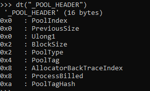 Структура _POOL_HEADER Структура _POOL_HEADER